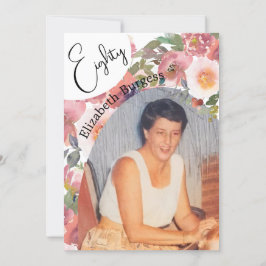 Geburtstag Foto Floral Elegant Geburtstag Einladung