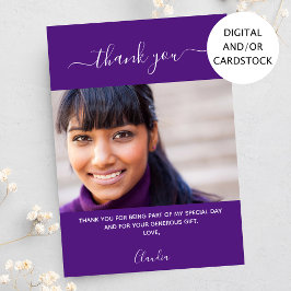 Geburtstag Foto lila Dankeschön Karte
