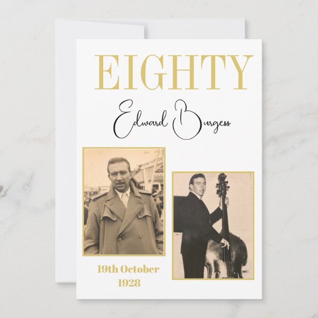 Geburtstag Foto Male Modern Geburtstag Einladung (Vorderseite)