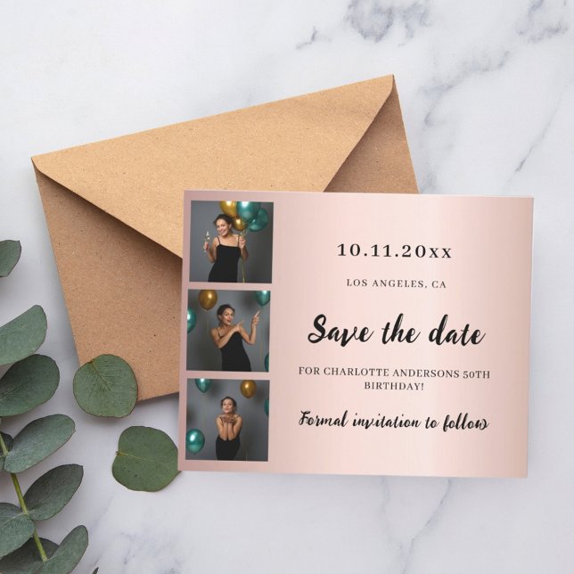 Geburtstag Foto Rose Gott Save the Date Flyer (Von Creator hochgeladen)
