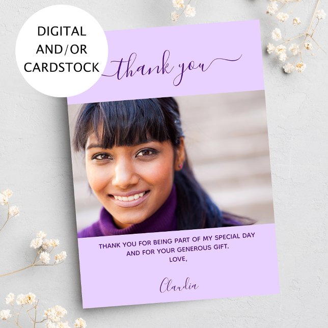 Geburtstag Foto violett lila vielen Dank Einladung (Von Creator hochgeladen)