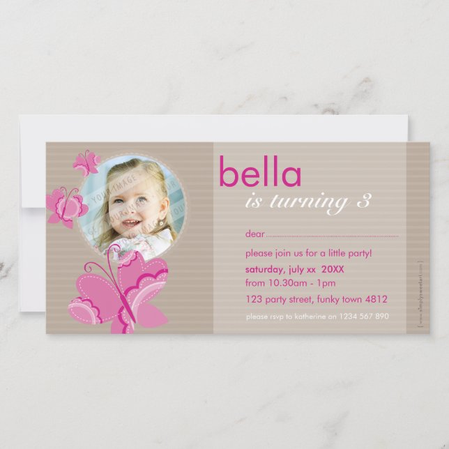 GEBURTSTAG FOTOKARTE:: flutterbyschmetterling 5 (Vorderseite)