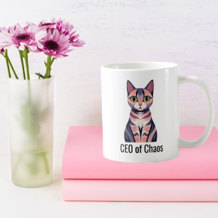 Geburtstag Funny Cat "CEO von Chaos" Cat Mama Cust Kaffeetasse