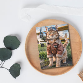 Geburtstag Funny Cat Pilot & Flugzeug Luftfahrthel Postkarte