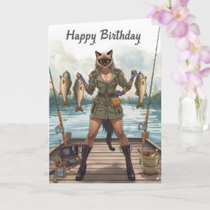 Geburtstag für Angelfreunde mit Wasserfarben-Fisch Karte