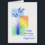 Geburtstag für Boyfriend, Grasszene<br><div class="desc">Eine schöne Geburtstagskarte für einen Freund. Eine Szene mit Silhouette Gras und einer stilisierten Landschaft. Eine schöne ruhige Umgebung,  um ein Gefühl der Ruhe zu fördern. Ein schöner Vers im Inneren vervollständigt diese Geburtstagskarte,  um "Happy Birday" zu sagen.</div>