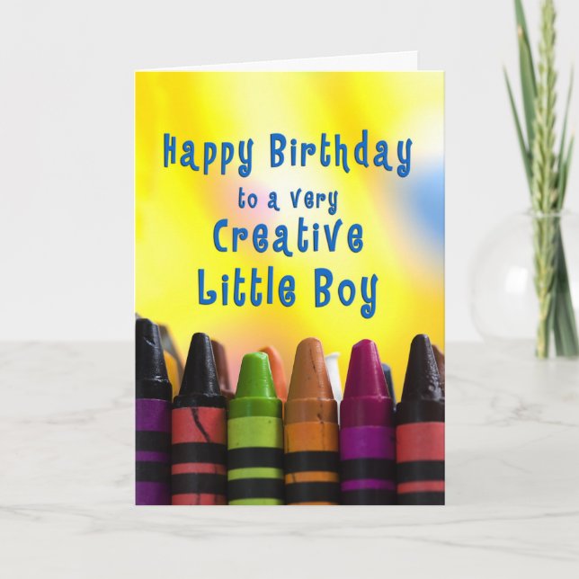 Geburtstag für Boys Creative Crayons Karte (Vorderseite)