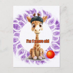 Geburtstag für Boys Giraffe Postkarte
