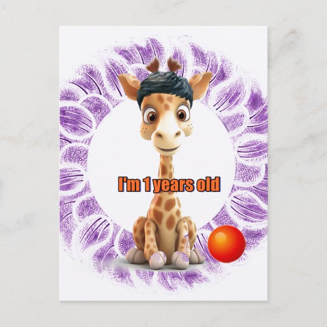 Geburtstag für Boys Giraffe Postkarte (Vorderseite)
