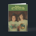 Geburtstag, für einen Bruder, erinnere dich an die Karte<br><div class="desc">Zwei Typ aus den 70er Jahren,  mit eisernen Löchern auf ihren T - Shirt,  machen Spaß,  Geburtstagsgruß für jeden Geschwister!</div>