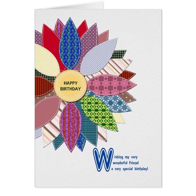 Geburtstag für Freund, geheftete Blume (Vorne)