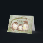 Geburtstag für Großmutter-niedliche Karte<br><div class="desc">Aquarell-streichelnspatzen-Vogel-Familie,  zum Ihrer Großmutter von alles Gute zum Geburtstag zu wünschen</div>