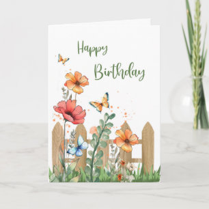 Geburtstag für ihre Frühlingsblumen und Schmetterl Karte