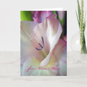 Geburtstag für Mama Mama, Rosa Gladiolus, Macro Fo Karte