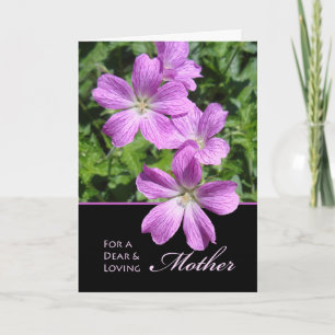 Geburtstag für Mutter, Cranesbill Geranium Blume Karte