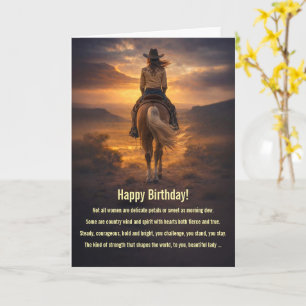 Geburtstag für sie Frau Frauen Mädchen Cowgirl Karte