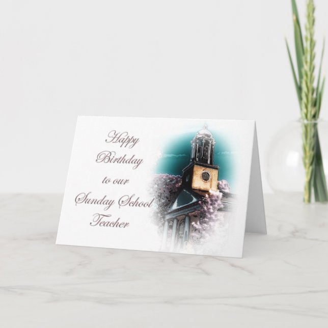 Geburtstag für Sonntagsschullehrer Karte (Vorderseite)