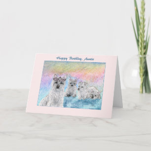 Geburtstag für Tante, Westbergland-Terrier Karte