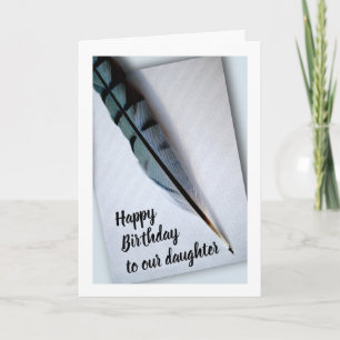 Geburtstag für Tochter mit Blue Jay Feather Card Karte