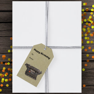 Geburtstag für Writer Manual Vintage Schreibmaschi Geschenkanhänger