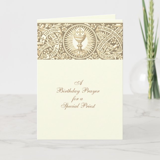Geburtstag Gebet Eucharist lateinisches Gebet für  Karte (Vorderseite)