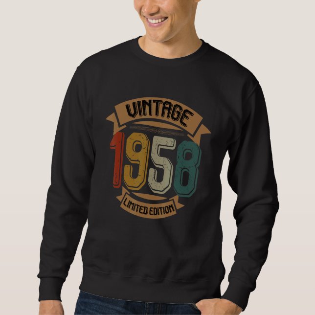 Geburtstag Geboren 1958 Vintag Sweatshirt (Vorderseite)