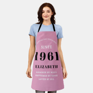 Geburtstag Geboren 1961 Pink Black Lady's Schürze