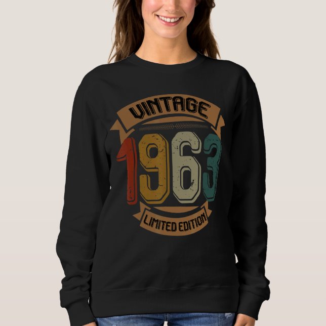 Geburtstag Geboren 1963 Vintag Sweatshirt (Vorderseite)