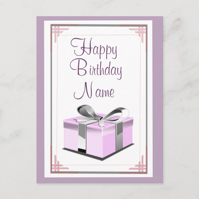 Geburtstag gegenwärtig postkarte (Vorderseite)