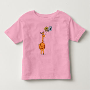 Geburtstag Giraffe und Balloons Kleinkind T-shirt