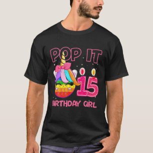 Geburtstag Girl Pop Es 15. Geburtstag Unicorn Fidg T-Shirt