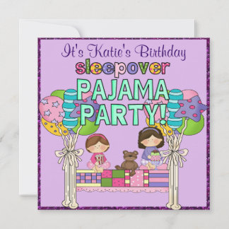 Geburtstag Girl Sleepover Pajama Party Einladung