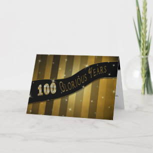 Geburtstag, Glorious Years, Gold mit Banner Karte