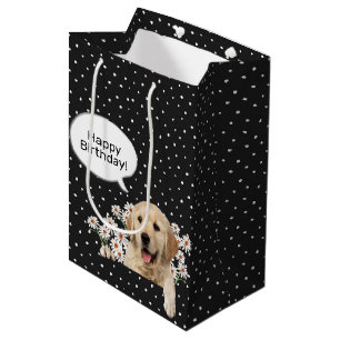 Geburtstag Golden Retriever in den Gängen Mittlere Geschenktüte