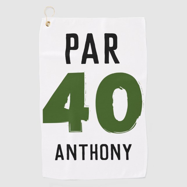 Geburtstag Golfer Funny 40. glücklicher Sohn Par Golfhandtuch (Vorderseite)