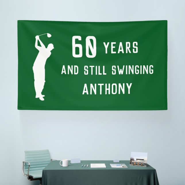 Geburtstag Golfer Funny 60. glücklicher Vater Par  Banner (Messe)