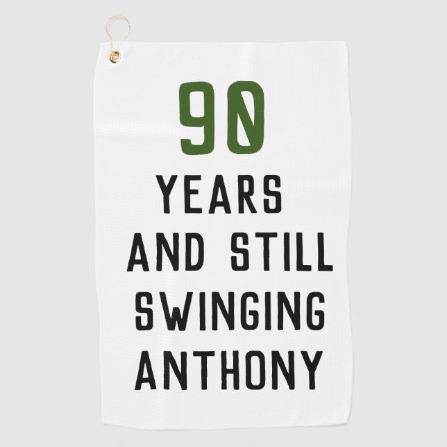Geburtstag Golfer Funny 90. glücklicher Vater Par Golfhandtuch (Vorderseite)