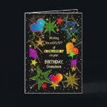 Geburtstag, GRANDSON, Abstrakte Galaxie, farbenfro Karte<br><div class="desc">Spaß und sehr helle Geburtstag Gruß in bunten lebhaften Farben.   Abstrakte Galaxie und/oder Universum gefüllt mit Sternen,  Sternen schießen und sogar Herzen.  Siehe dasselbe Bild in anderen Kategorien und Produkten.</div>