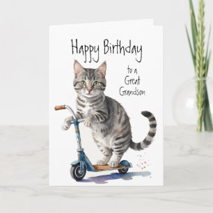 Geburtstag Grandson Fun Niedliche Katze auf Kick S Karte