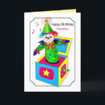 Geburtstag Grandson Jack in der Box farbig Karte<br><div class="desc">Spaß,  hell und lebhaft sind diese Jack-in-the-Box-Grüße für Kinder.  Siehe auch andere Kategorien wie Einladungen,  Tasse,  T - Shirt.</div>