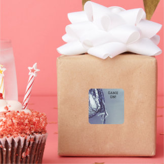 Geburtstag Grau Net & Volleyball Square Sticker