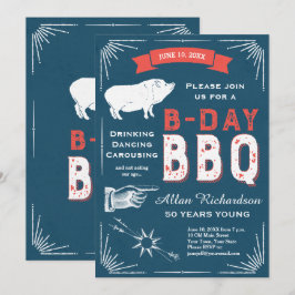 Geburtstag GRILLEN Party für 50., 60. oder 70. Geb Einladung