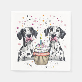 Geburtstag Große Dane Hunde Cupcake Serviette
