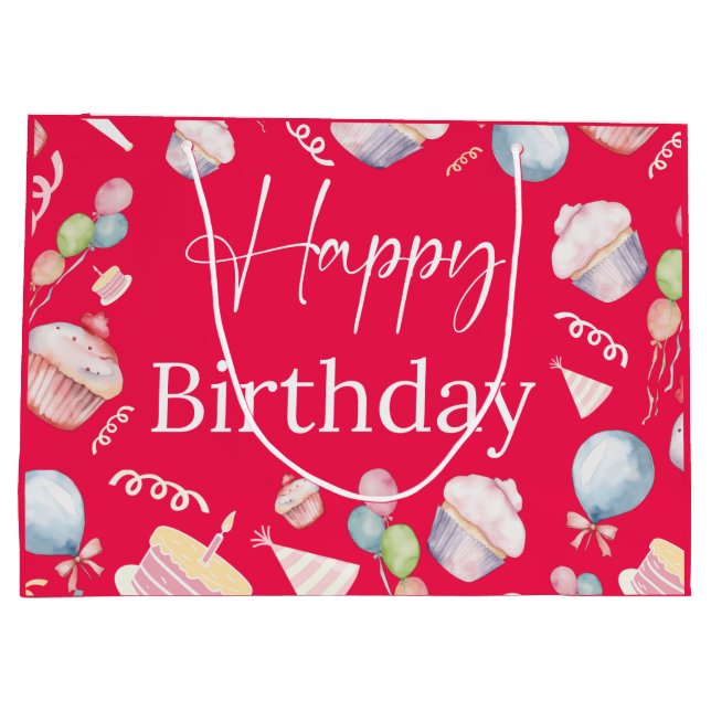 Geburtstag Große Geschenktüte (Rückseite)