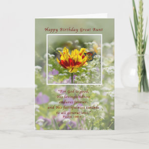 Geburtstag, große Tante, religiös, Schmetterling Karte