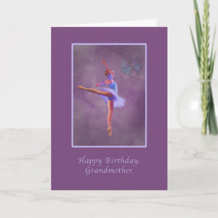 Geburtstag, Großmutter, Ballerina in Arabesque Karte