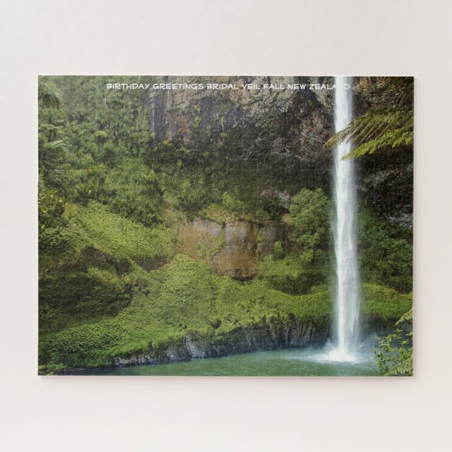 Geburtstag Grüße Bridal Veil Fall Neuseeland Puzzle (Horizontal)