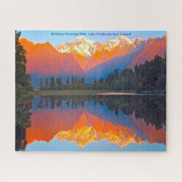 Geburtstag Grüße vom Lake Matheson Neuseeland Puzzle