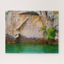 Geburtstag Grüße vom See Maori Neuseeland Puzzle