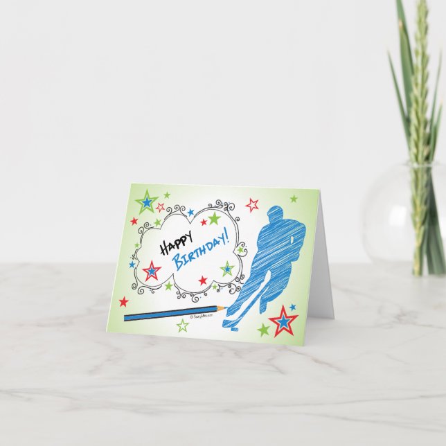Geburtstag! Grußkarte von Male Scribble Karte (Vorderseite)